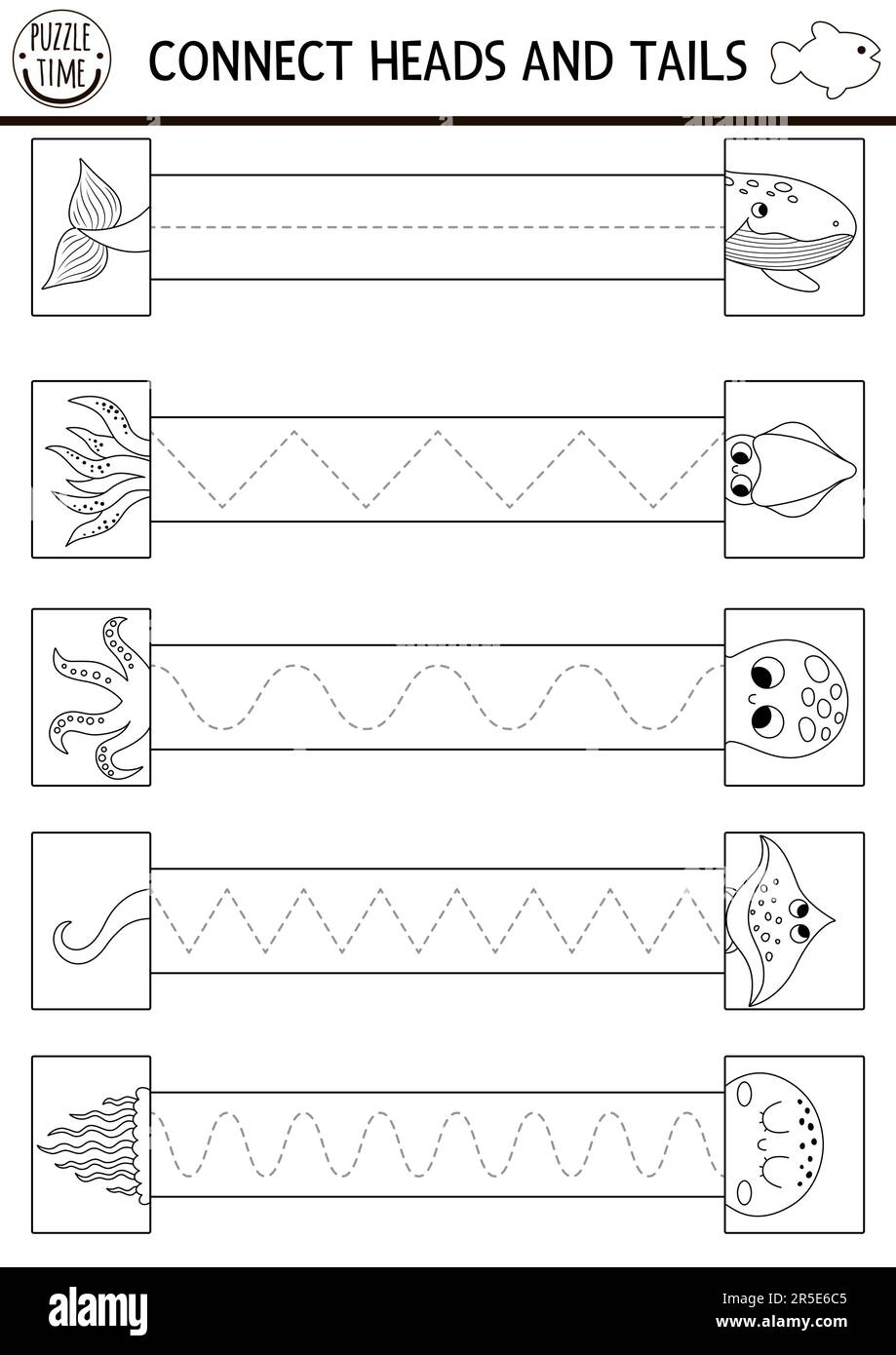 Vector Under The Sea Handwriting Practice Worksheet Ocean Life Printable Black And White Activity For Preschool Children Tracing Game For Writing Sk Stock Vector Image U0026 Art Alamy