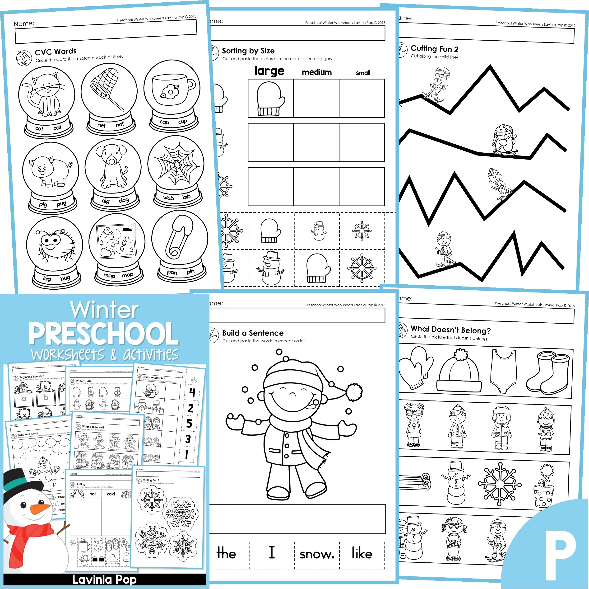 Winter Preschool Worksheets And Activities No Prep