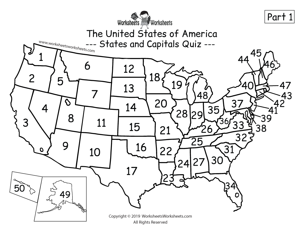 Free Printable States And Capitals Worksheets