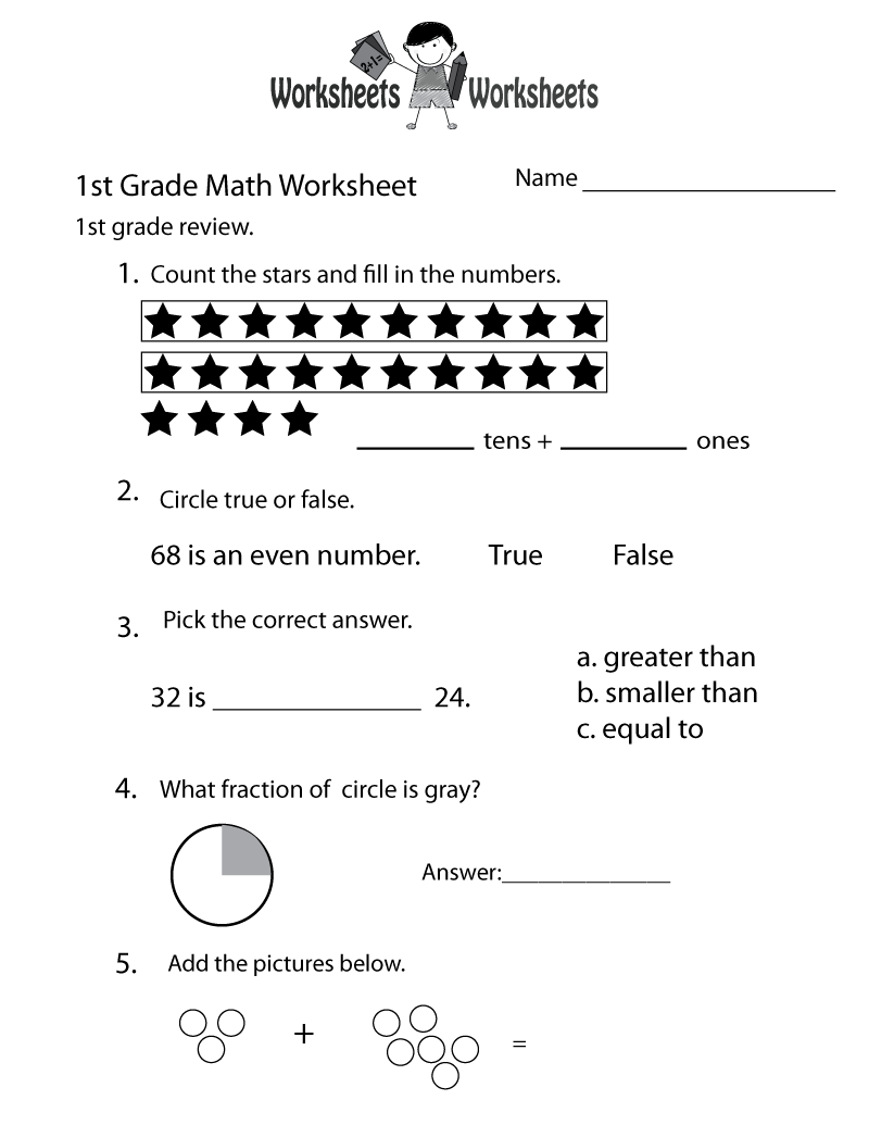1st grade math review worksheet worksheets worksheets