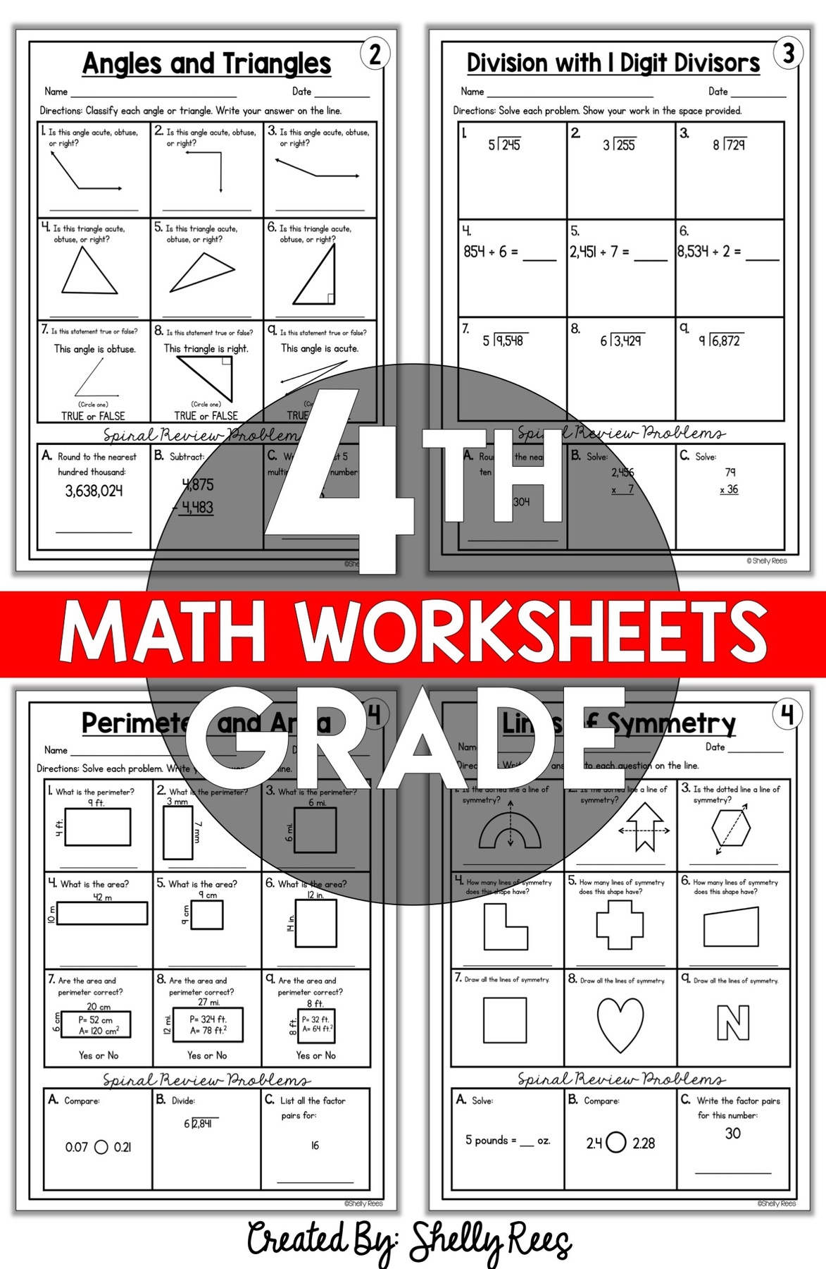 Math Worksheets For 4th Graders Printable