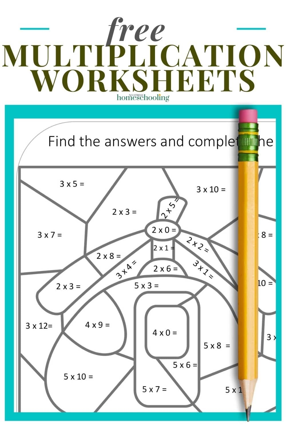 5 free transportation multiplication worksheets printable