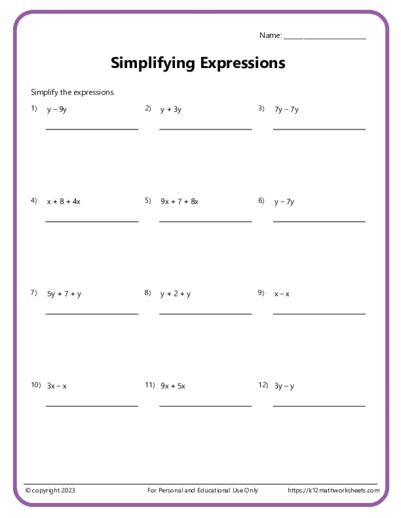 6th grade algebra worksheets 6th grade algebra worksheets