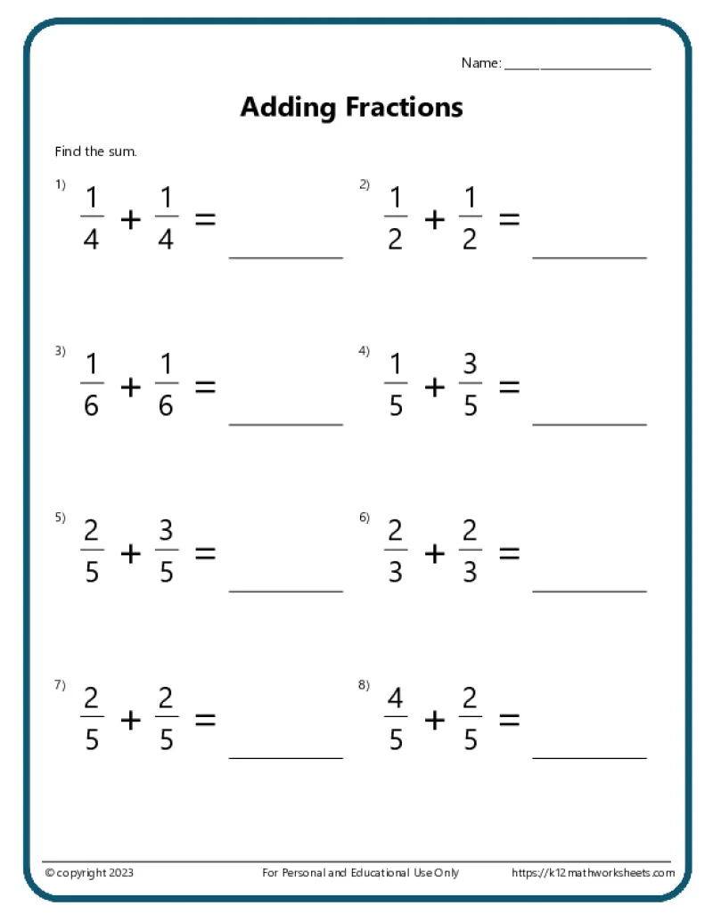 adding and subtracting fractions worksheets adding and subtracting fractions worksheets