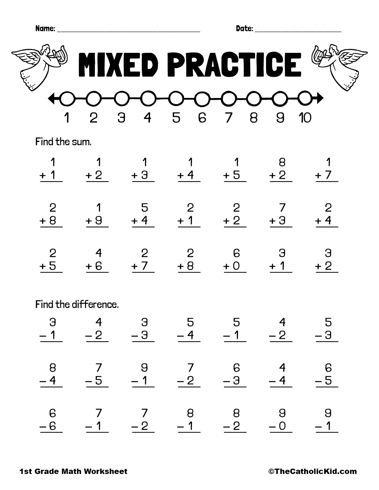 Printable 1st Grade Math Worksheets