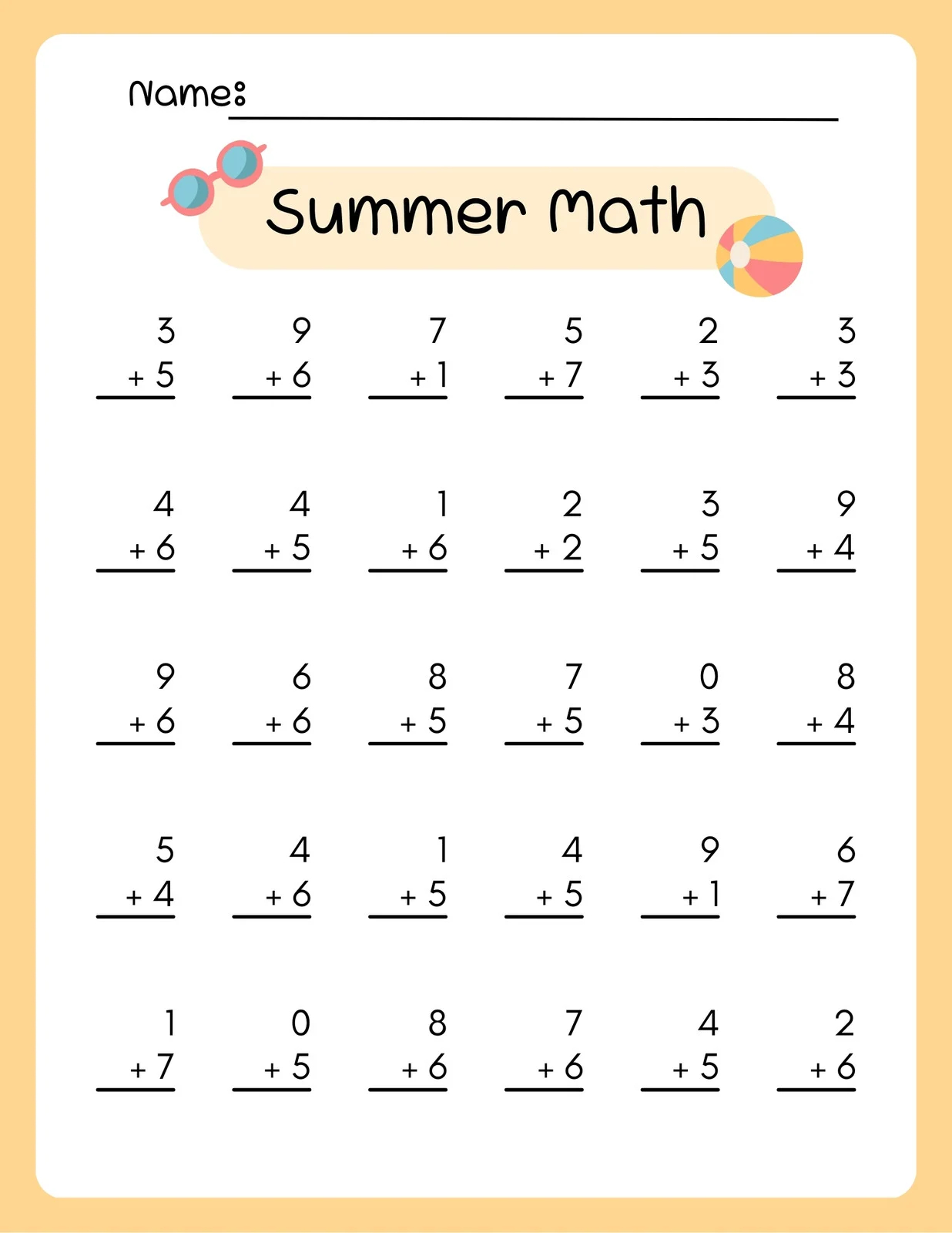 Printable Free Math Worksheets