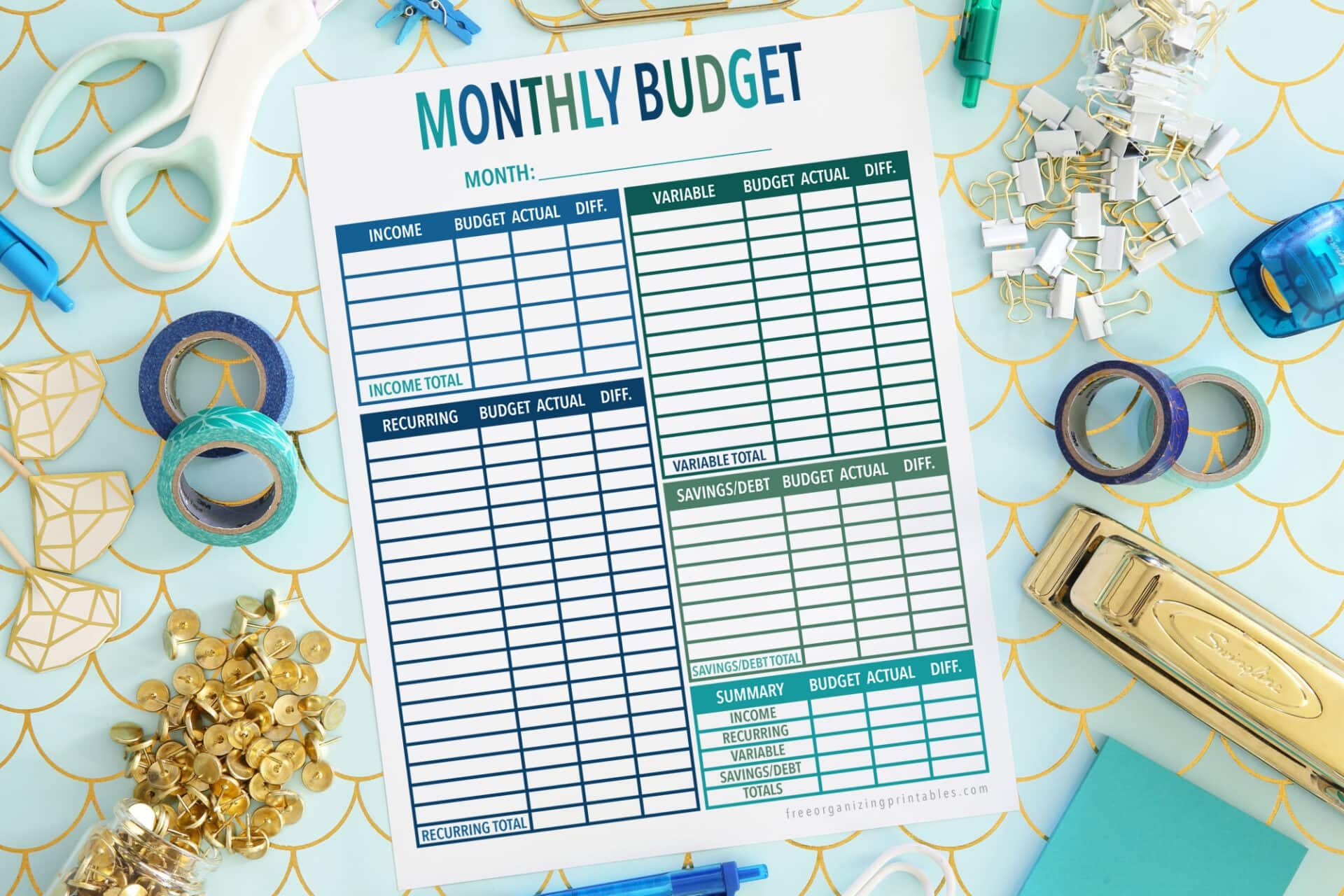 free printable budget worksheet free organizing printables