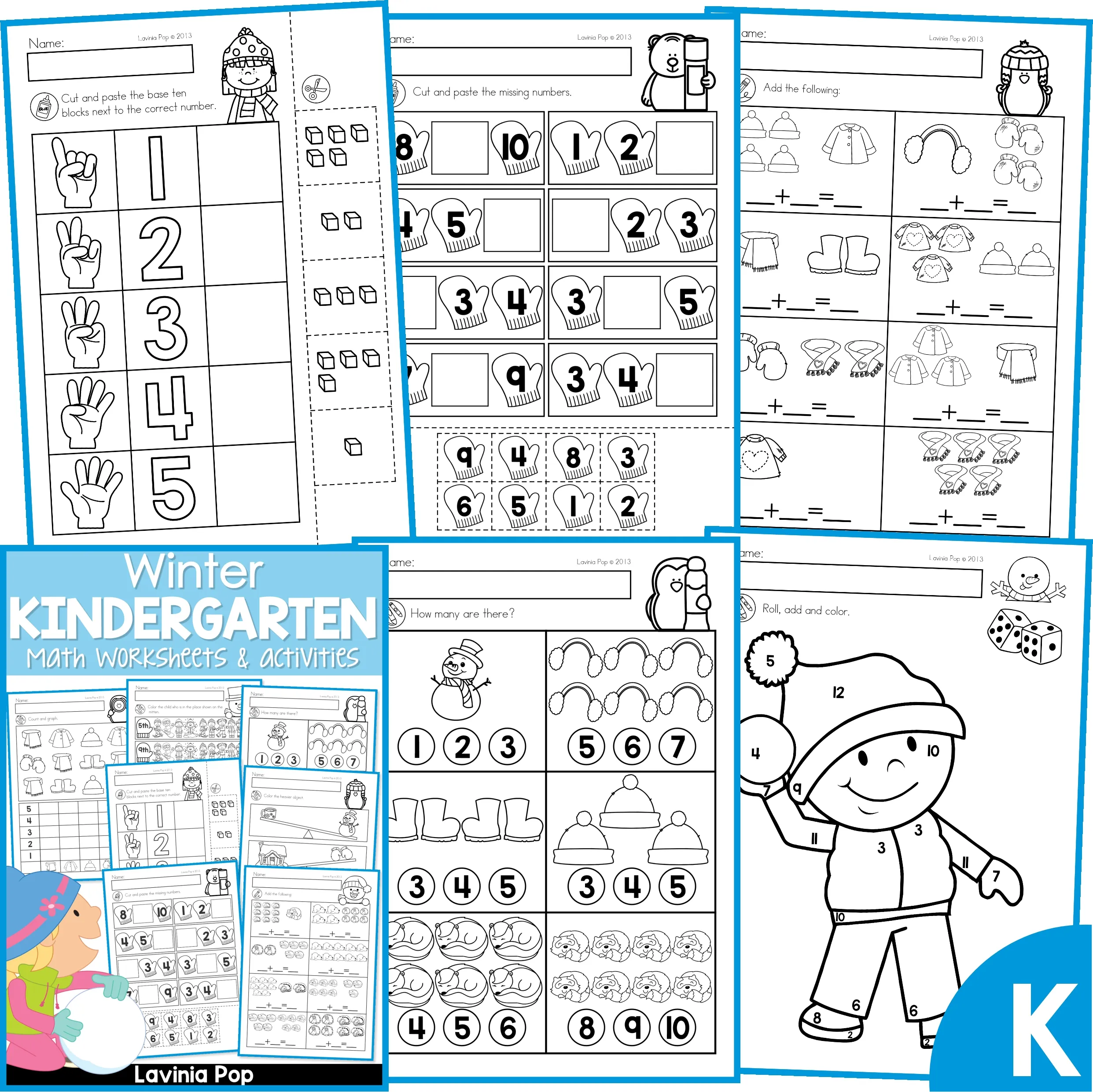 winter kindergarten math worksheets and activities no prep